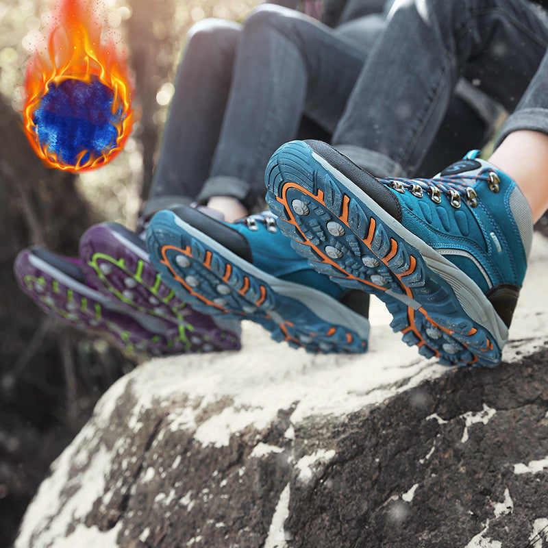 New Large Size Outdoor Hiking Shoes Lovers Wild Plus Velvet Warm Snow Comfortable Cotton Shoes