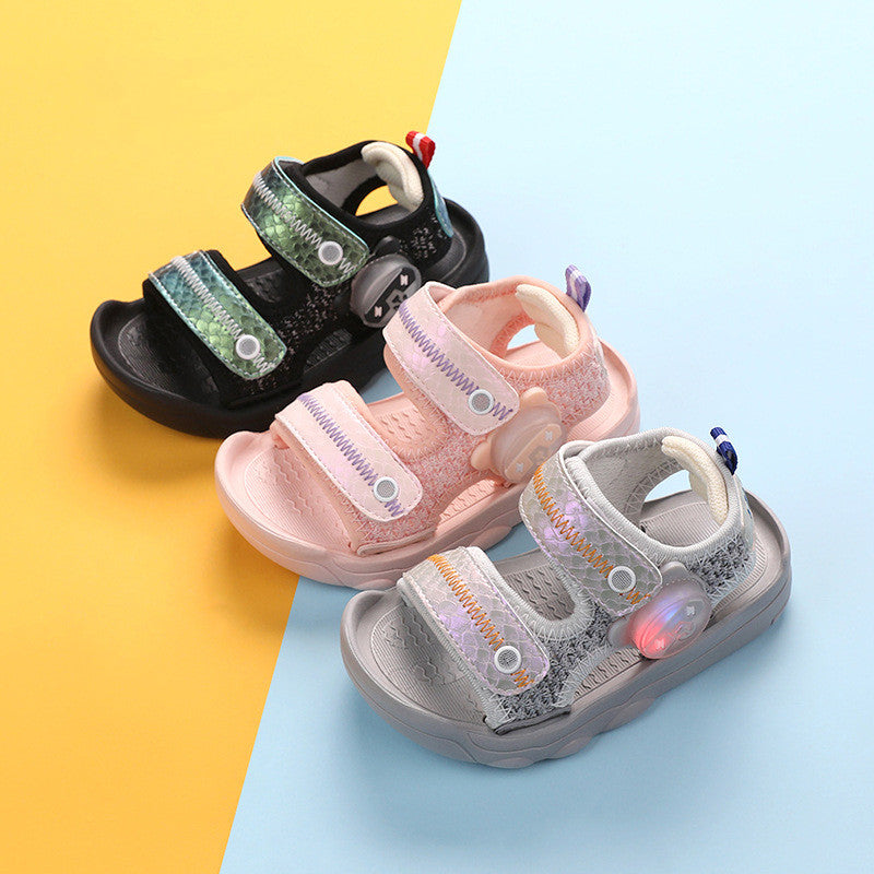 Lala Pig Summer Male Baby Functional Walking Shoes Female Baby Soft Bottom Sandals Children''S Light Shoes