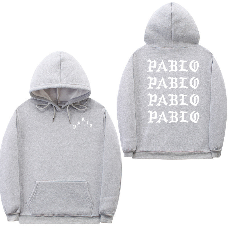 European And American Tide Brand Hooded Sweater Fashion Hip-hop Street Letters Plus Velvet Sweatshirt