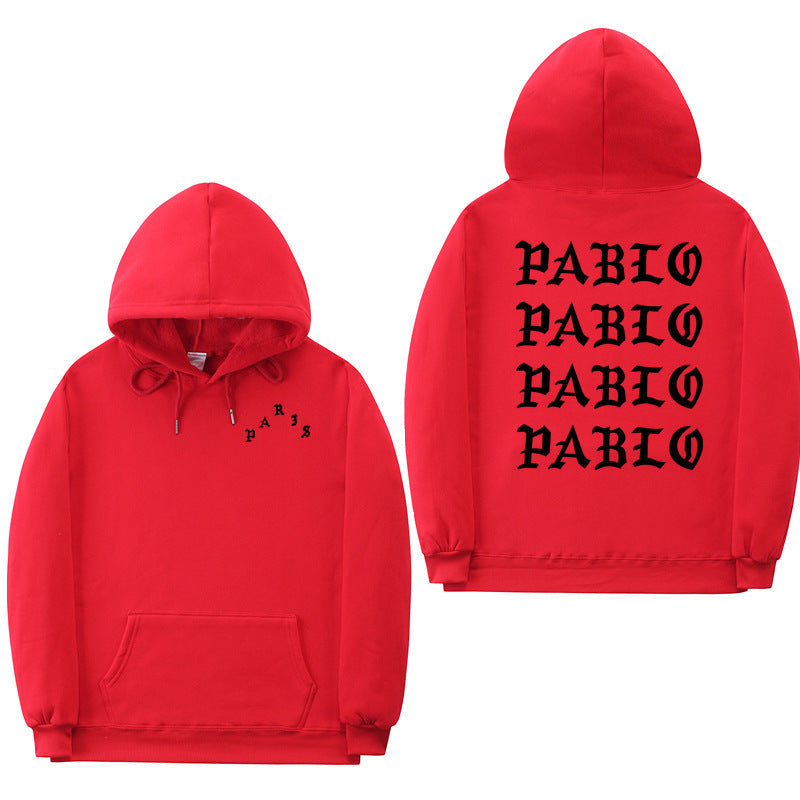 European And American Tide Brand Hooded Sweater Fashion Hip-hop Street Letters Plus Velvet Sweatshirt