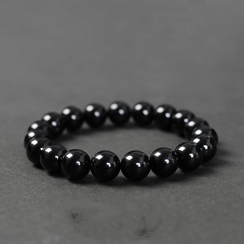 Black Agate Transfer Beads Bracelet For Men