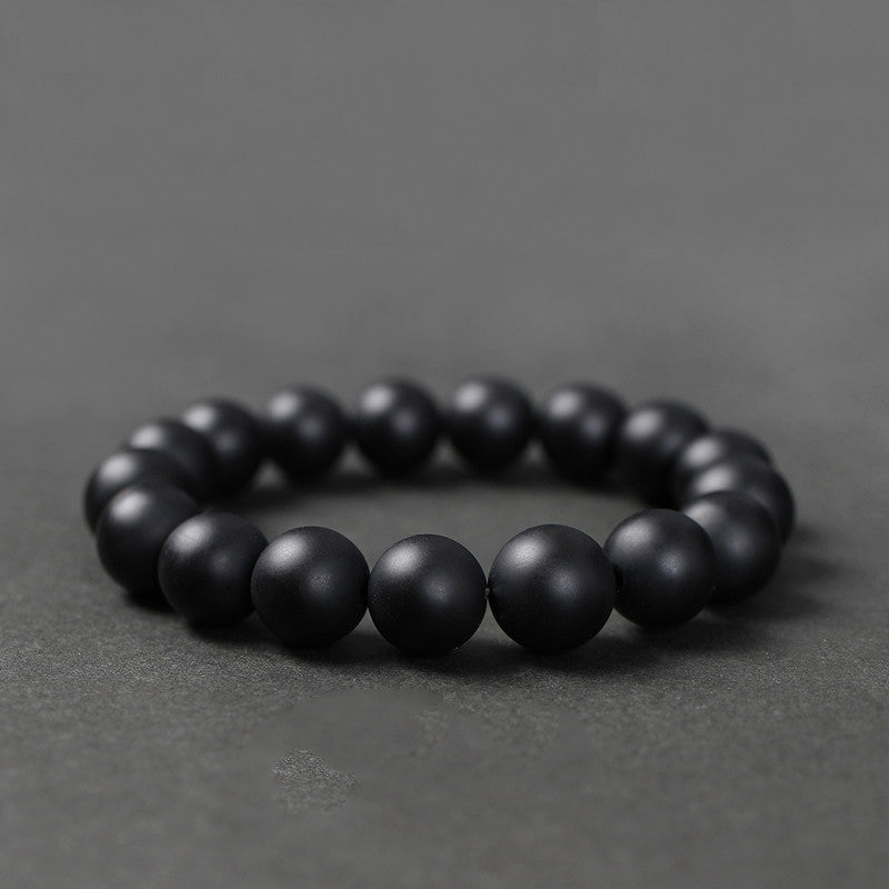 Black Agate Transfer Beads Bracelet For Men