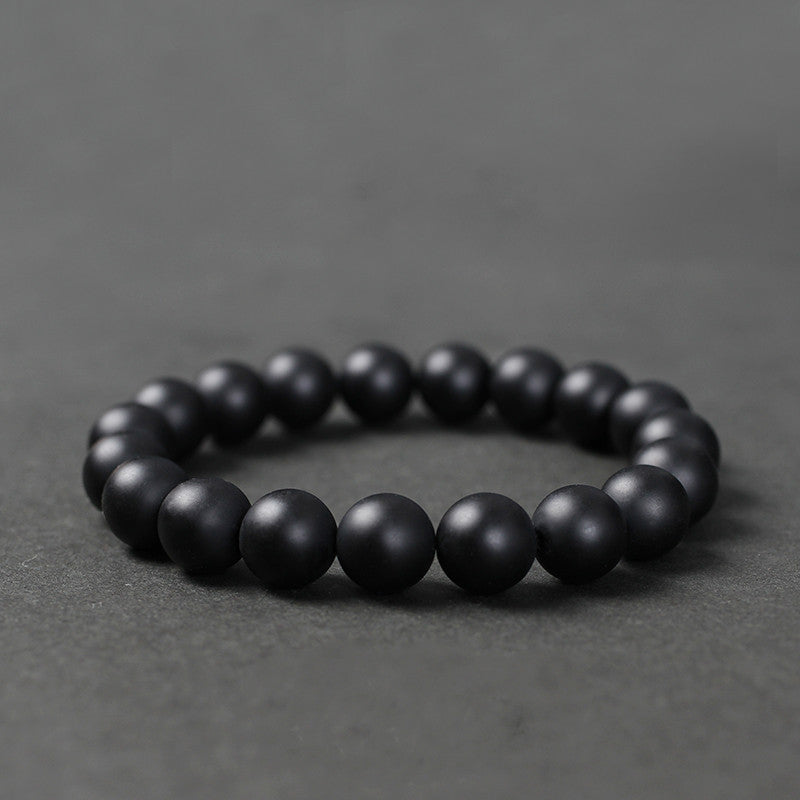 Black Agate Transfer Beads Bracelet For Men
