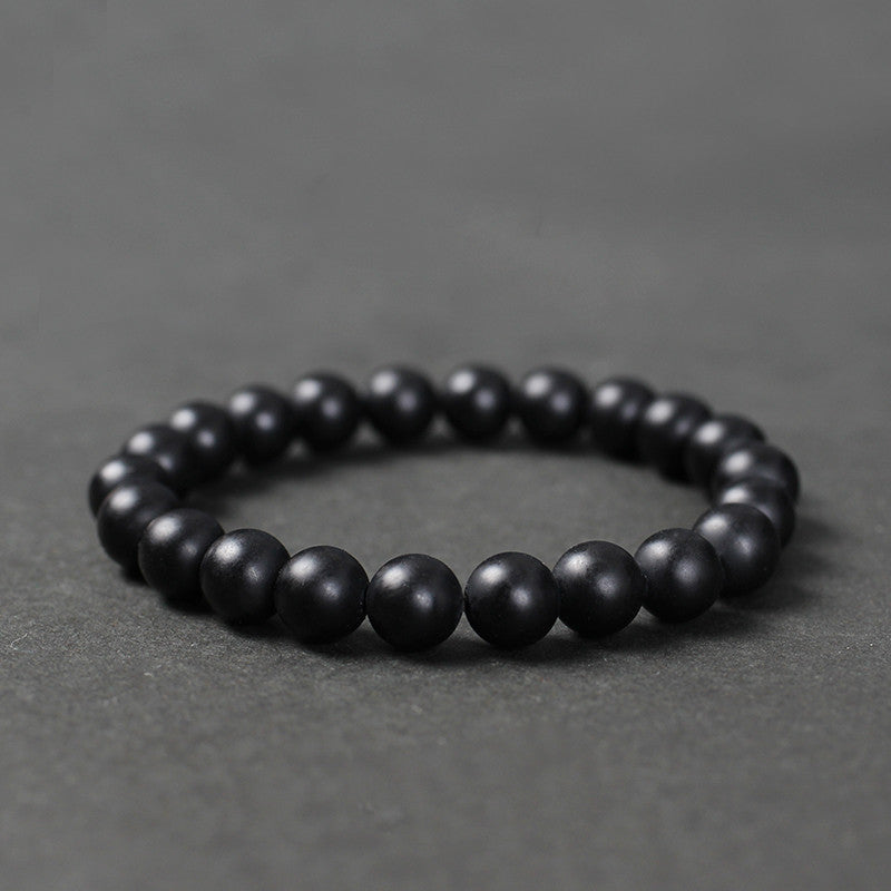 Black Agate Transfer Beads Bracelet For Men