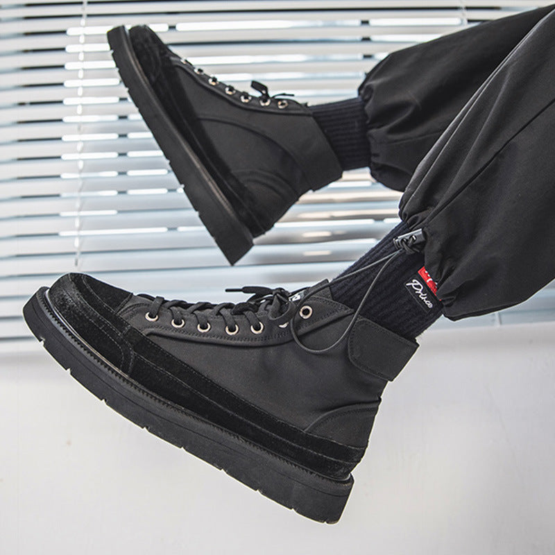 Spring Martin Boots, Men's Breathable Canvas Ankle Boots