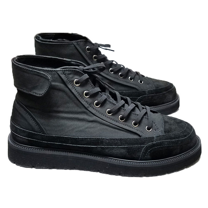 Spring Martin Boots, Men's Breathable Canvas Ankle Boots