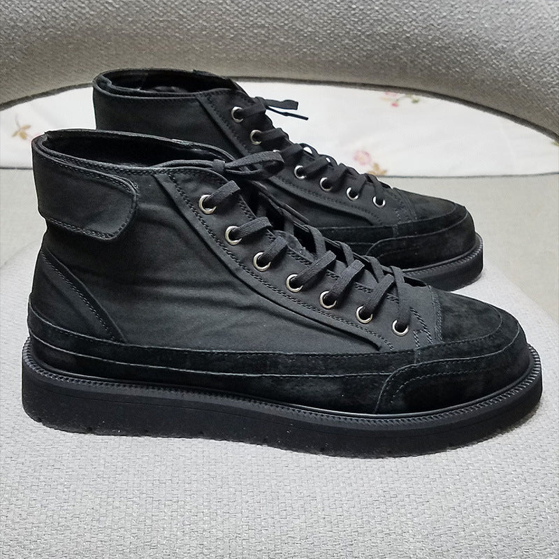 Spring Martin Boots, Men's Breathable Canvas Ankle Boots