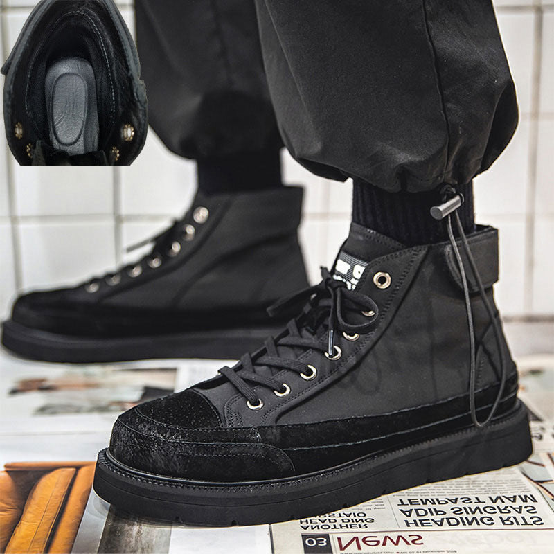 Spring Martin Boots, Men's Breathable Canvas Ankle Boots