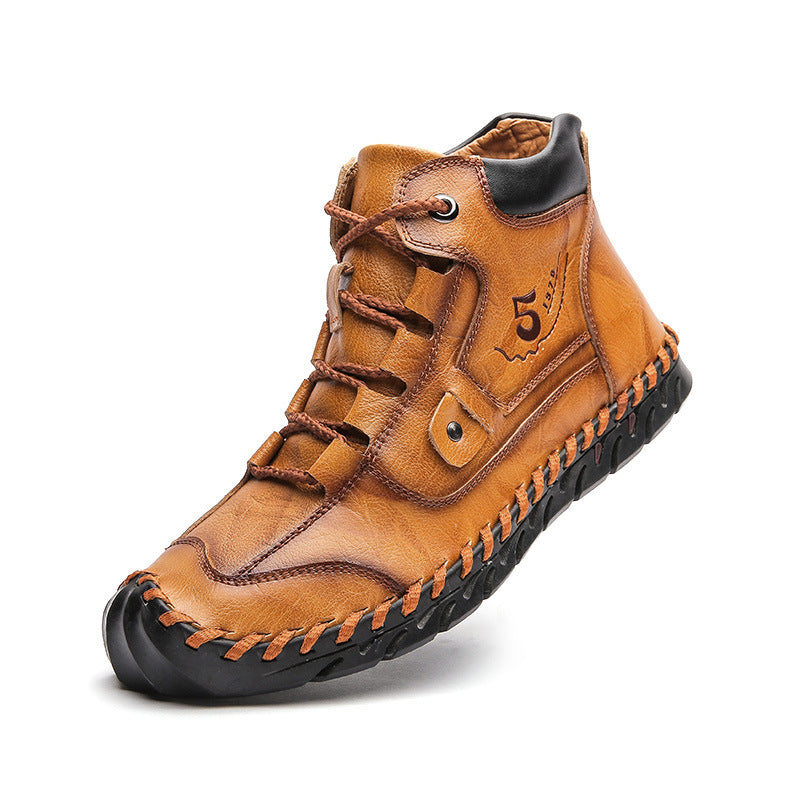 Business Casual Shoes Low-Top Tooling Soft-Soled Leather Shoes Martin Shoes