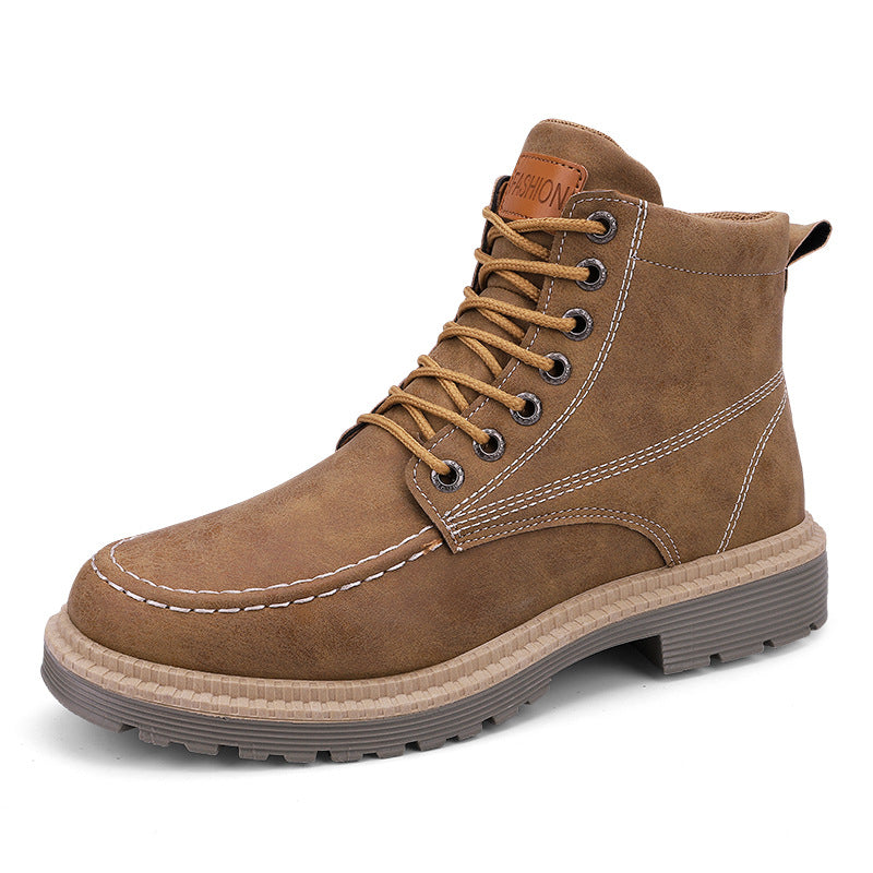 All-match British Style Desert Tooling Leather Boots