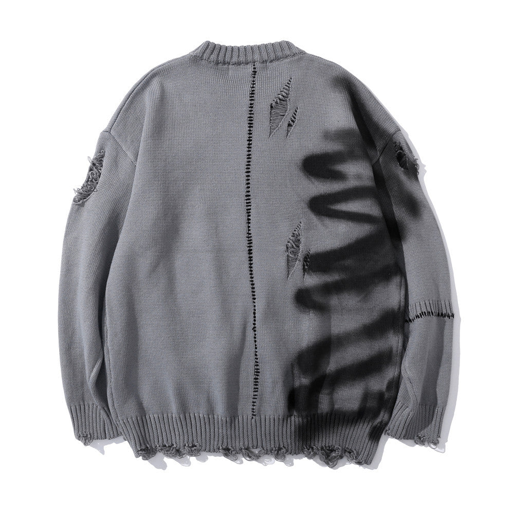 Graffiti Printed Crew Neck Sweater