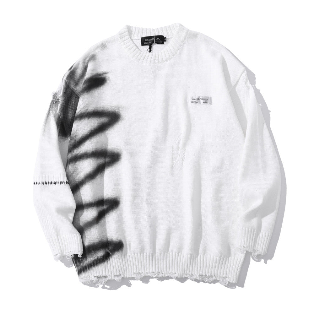 Graffiti Printed Crew Neck Sweater