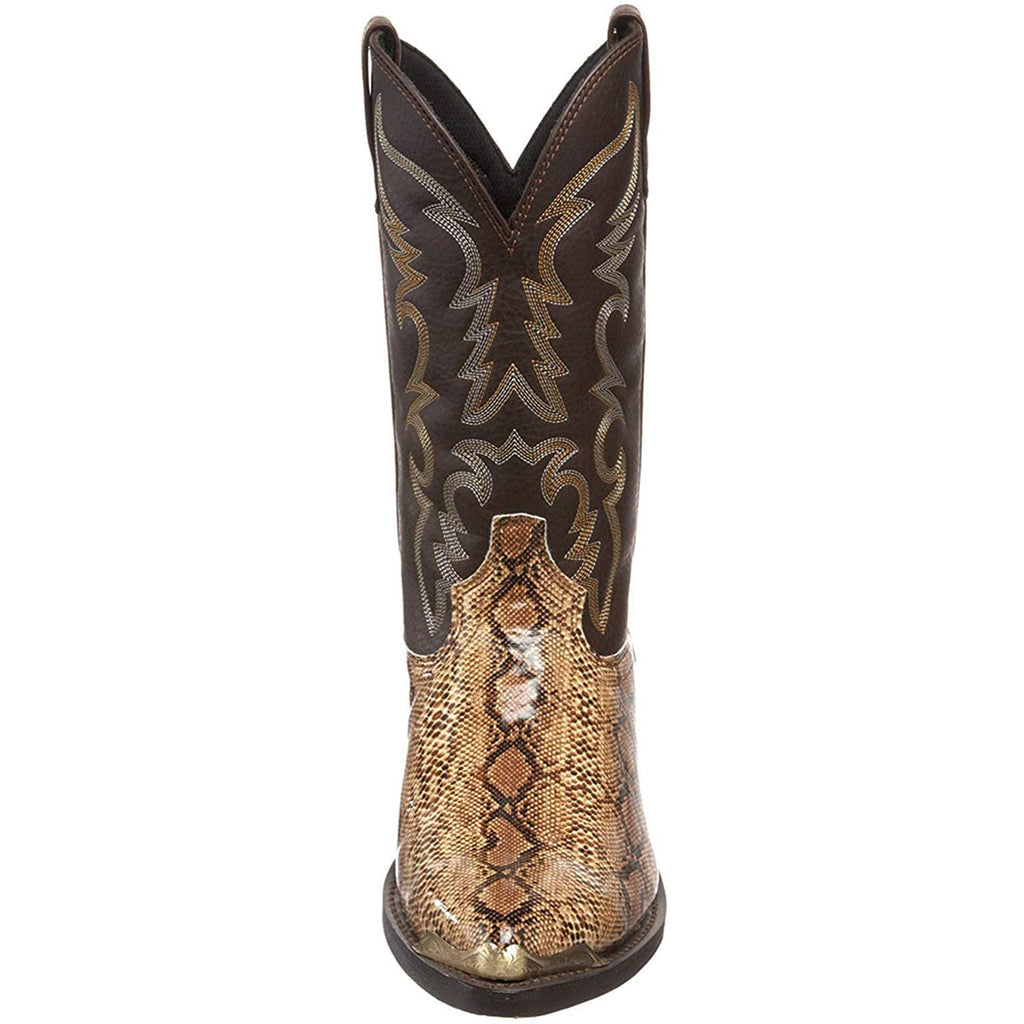 High-Heeled Iron Head Western Cowboy Boots Couples 38-48 Printed Snake Print