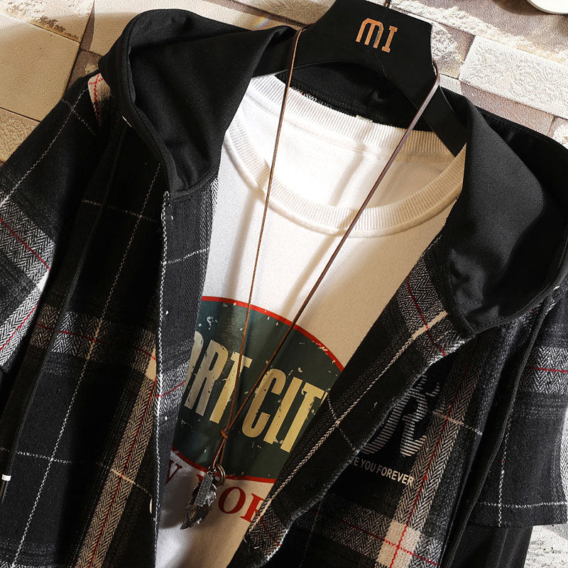 Men's Large Size Plaid Shirt jacket