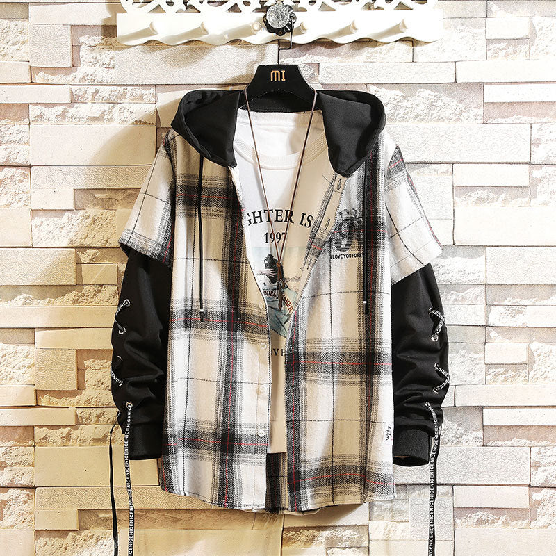 Men's Large Size Plaid Shirt jacket