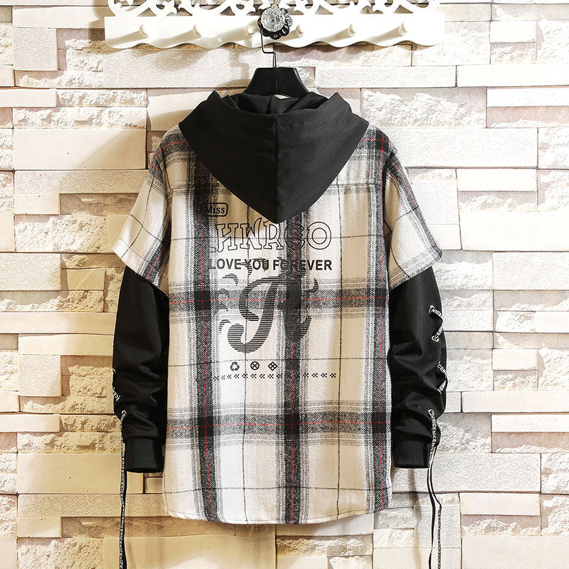 Men's Large Size Plaid Shirt jacket