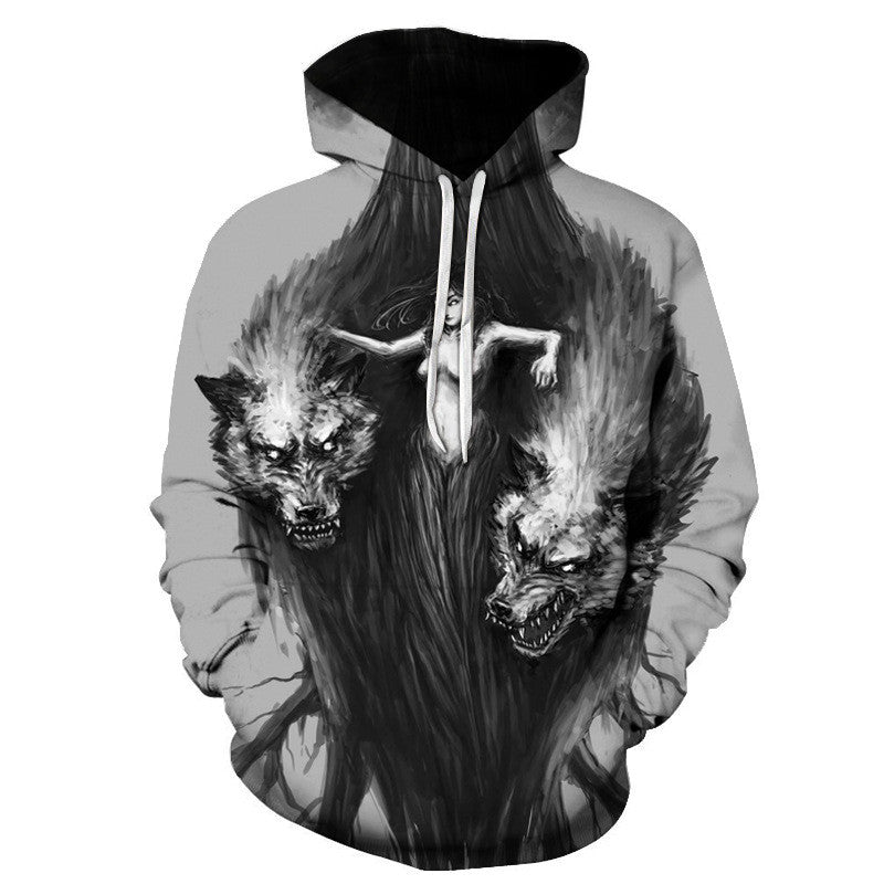 3D Digital Print Hooded Couple Sweatshirt