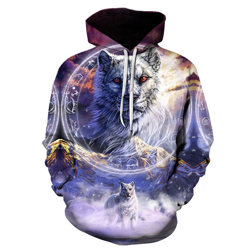 3D Digital Print Hooded Couple Sweatshirt