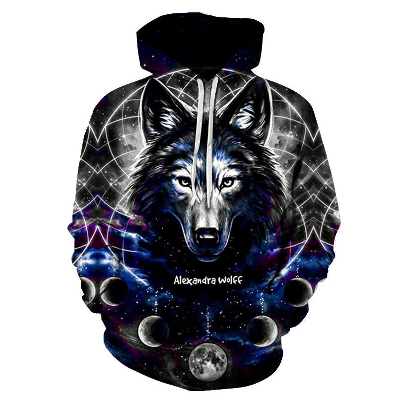 3D Digital Print Hooded Couple Sweatshirt