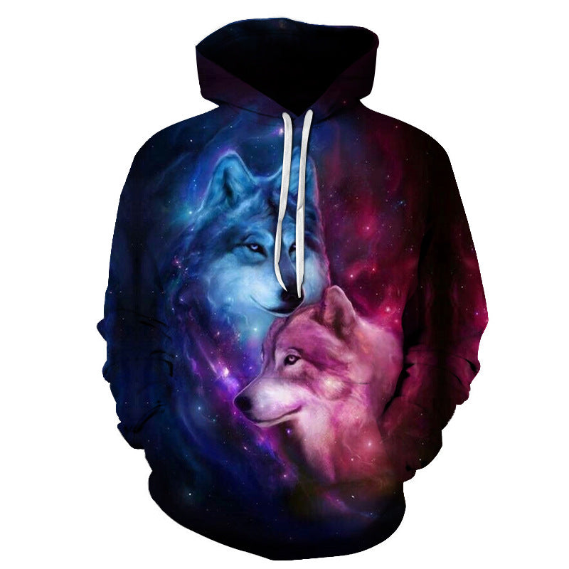 3D Digital Print Hooded Couple Sweatshirt
