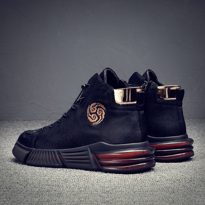 Martin Boots Men's Autumn And Winter New High-top Sneakers Plus Velvet Warm Cotton Shoes