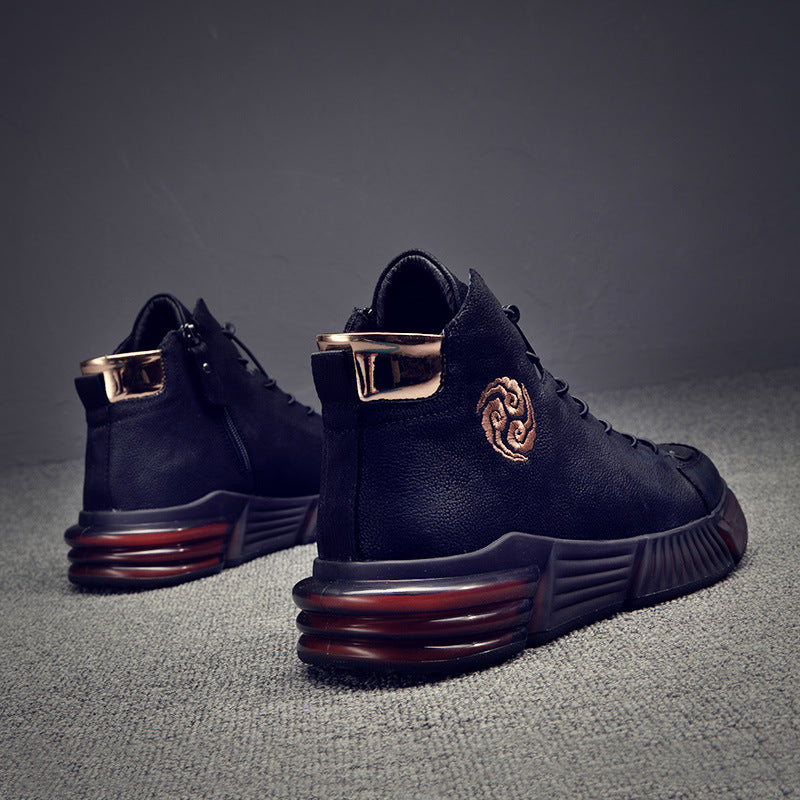 Martin Boots Men's Autumn And Winter New High-top Sneakers Plus Velvet Warm Cotton Shoes