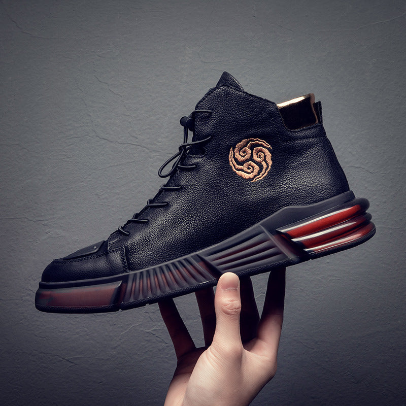 Martin Boots Men's Autumn And Winter New High-top Sneakers Plus Velvet Warm Cotton Shoes