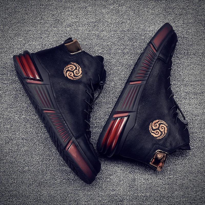 Martin Boots Men's Autumn And Winter New High-top Sneakers Plus Velvet Warm Cotton Shoes