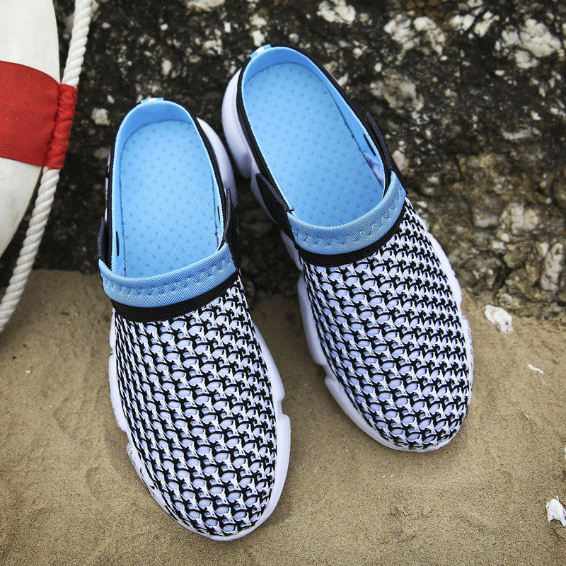 Men's Mesh Honeycomb Dense Mesh Outdoor Beach Half Slippers