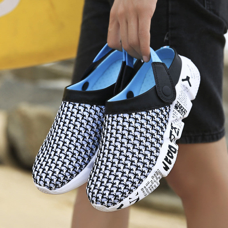 Men's Mesh Honeycomb Dense Mesh Outdoor Beach Half Slippers