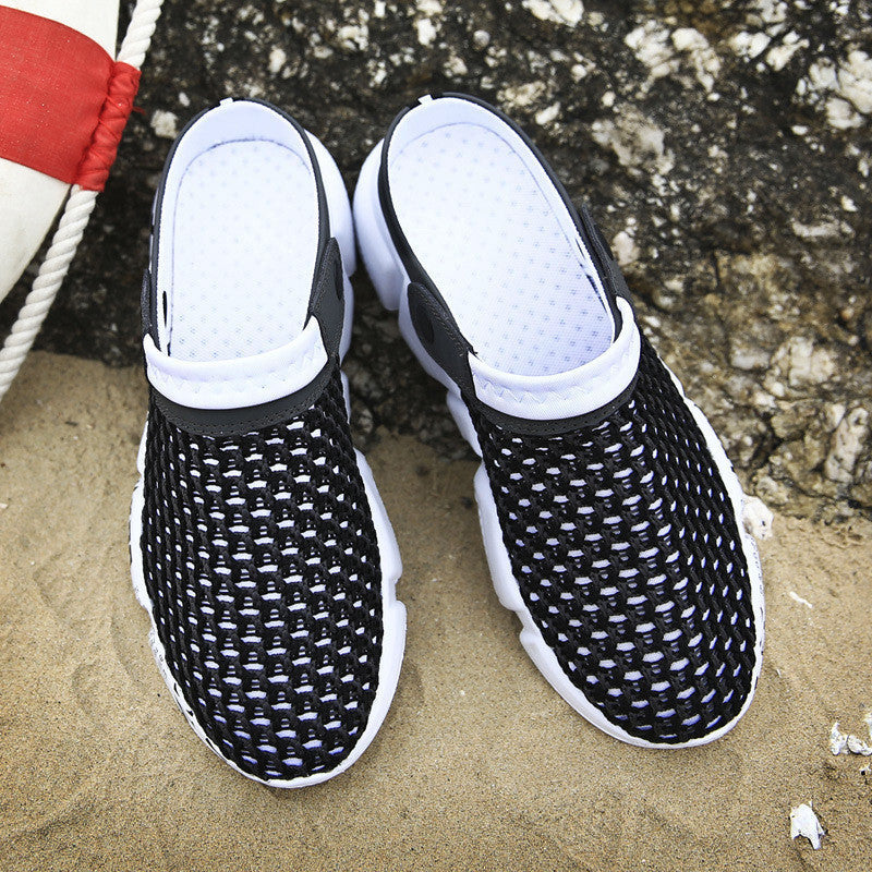 Men's Mesh Honeycomb Dense Mesh Outdoor Beach Half Slippers