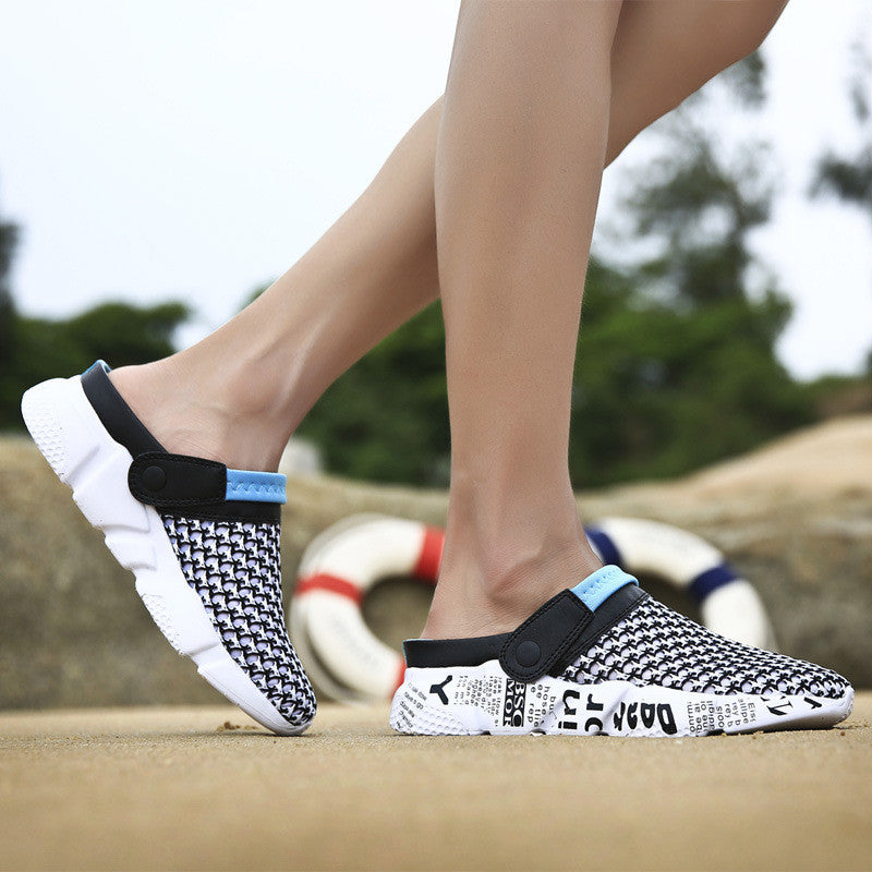 Men's Mesh Honeycomb Dense Mesh Outdoor Beach Half Slippers