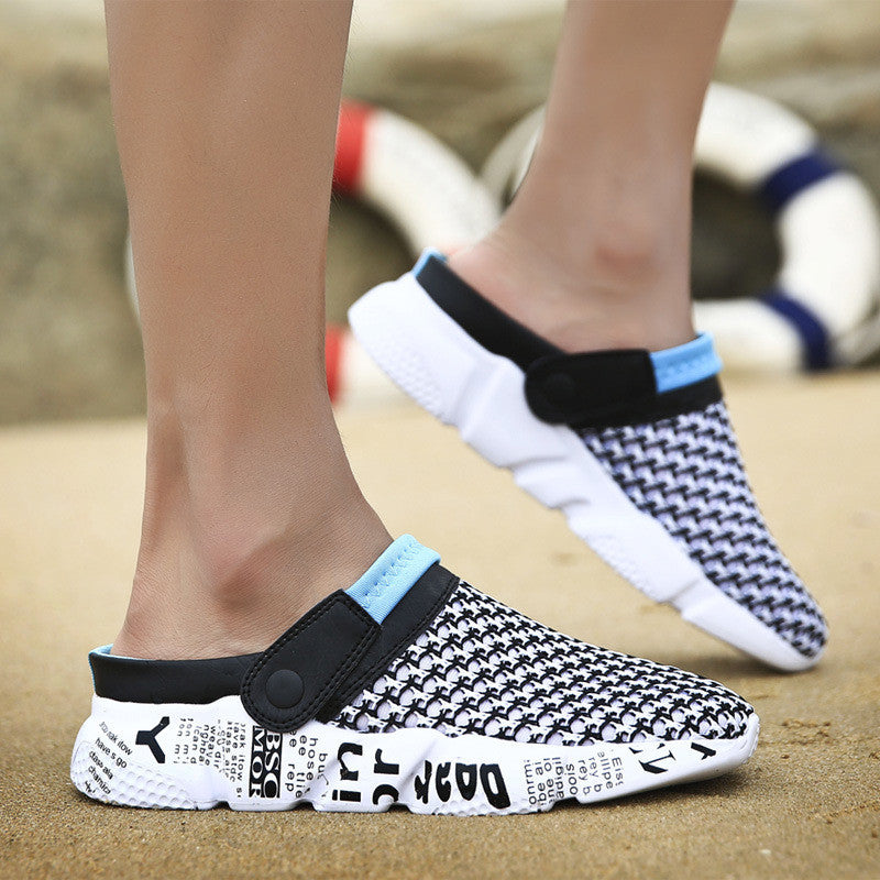 Men's Mesh Honeycomb Dense Mesh Outdoor Beach Half Slippers