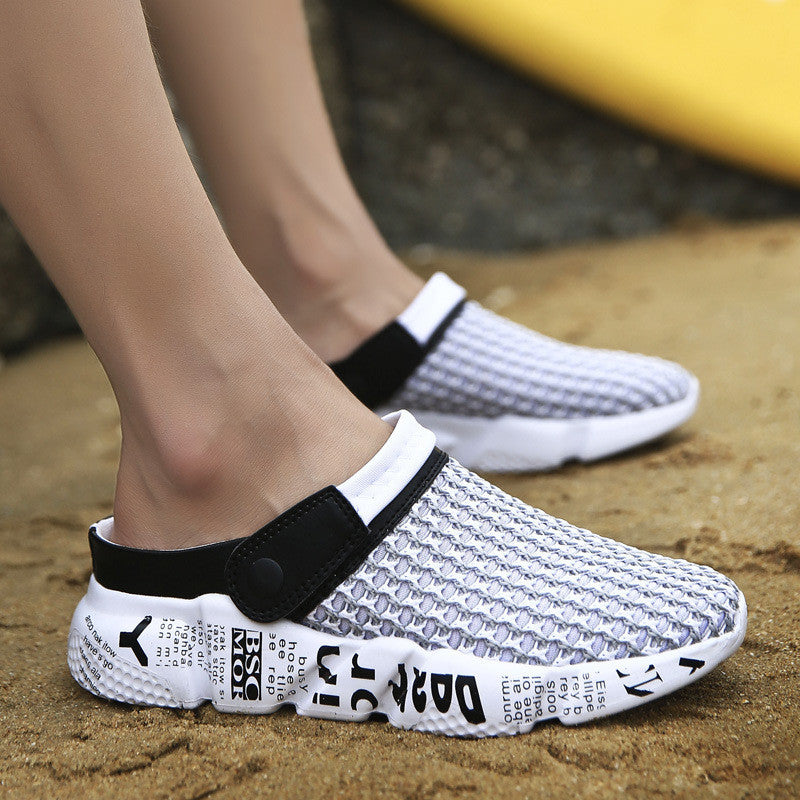 Men's Mesh Honeycomb Dense Mesh Outdoor Beach Half Slippers