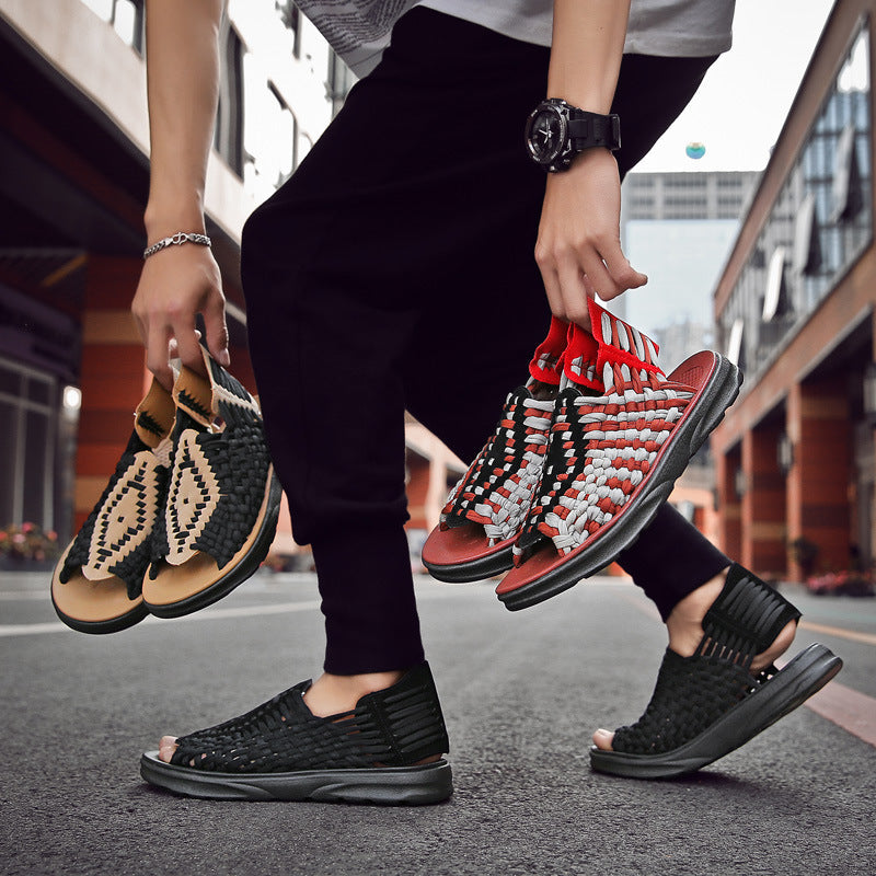 Men's Casual Set Foot Woven Sandals