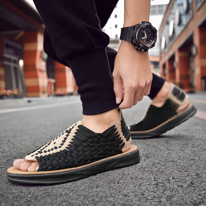 Men's Casual Set Foot Woven Sandals