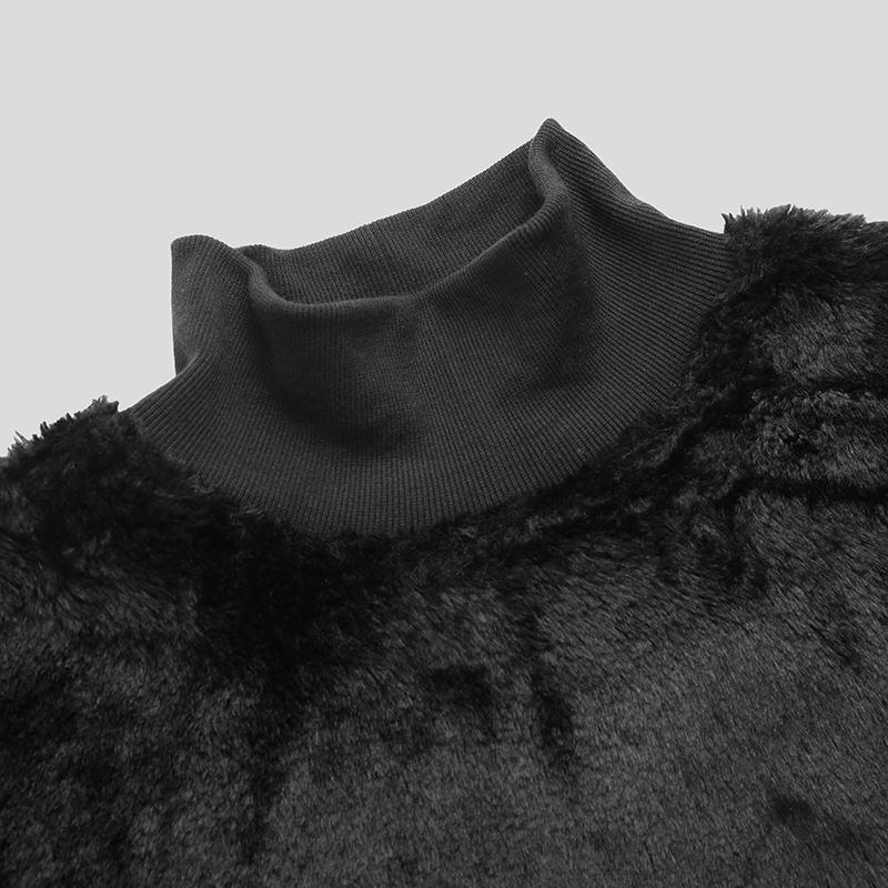 Cross-border  High-neck Furry Threaded Collar sweater