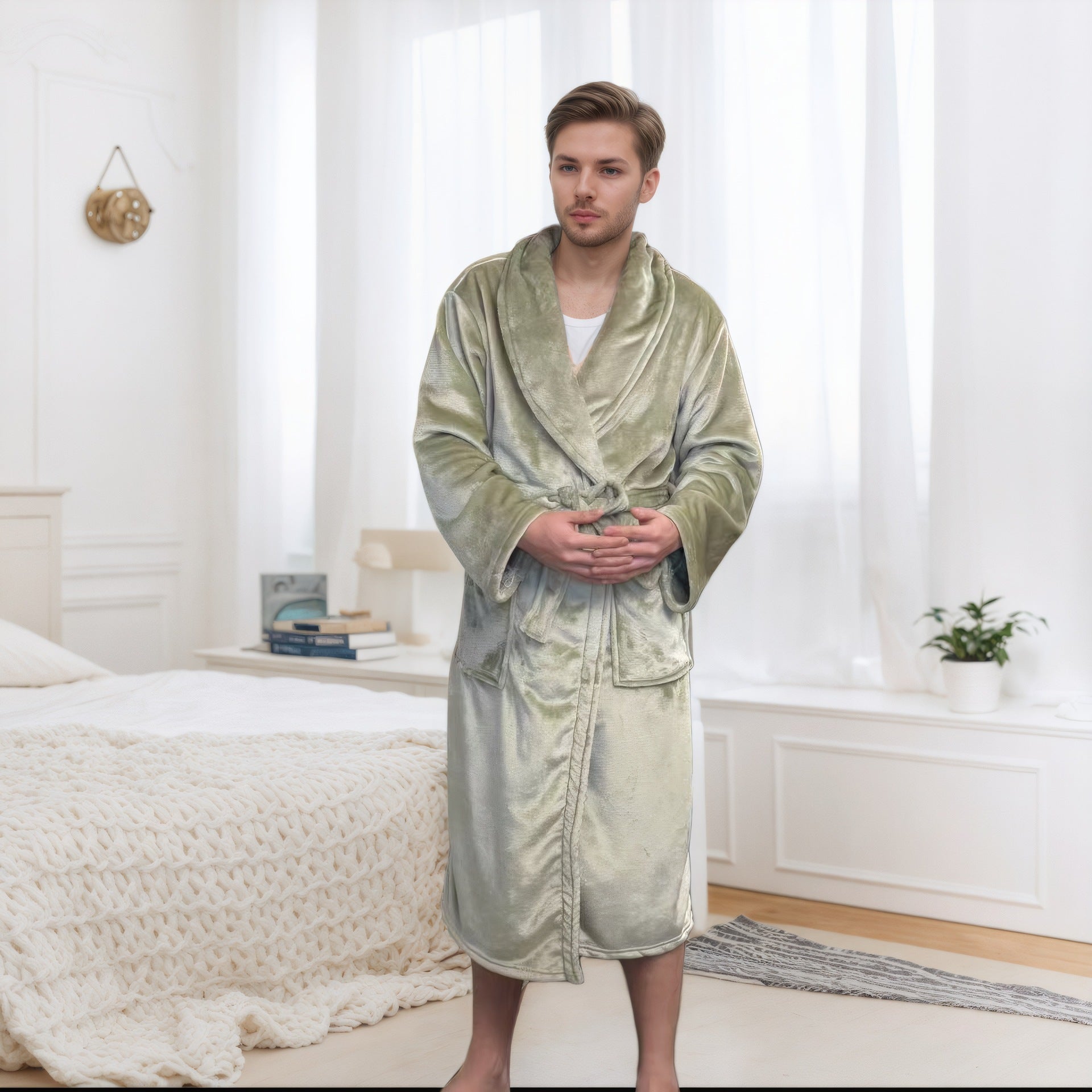 Couple Bathrobe Long Pajamas Homewear