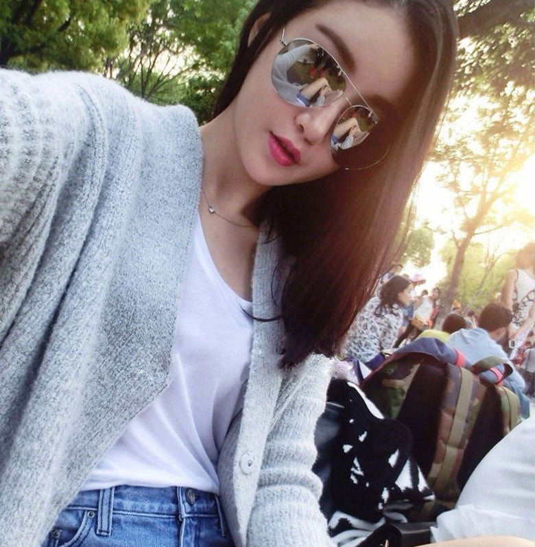 A new generation of color film UV reflective metal Sunglasses Polarized Sunglasses ladies fashion sunglasses