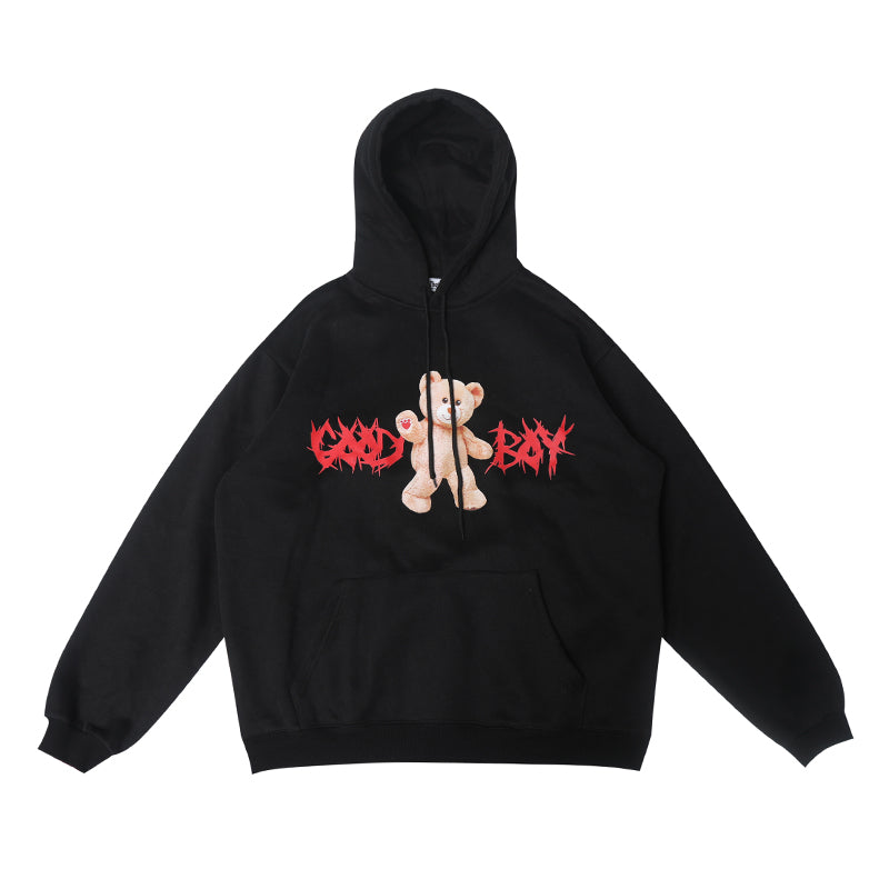 Men's hooded loose fall/winter bear sweater