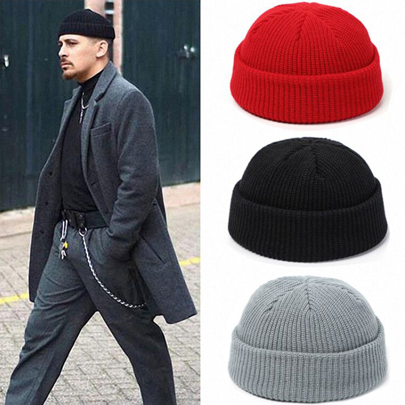 Knitted wool hat men