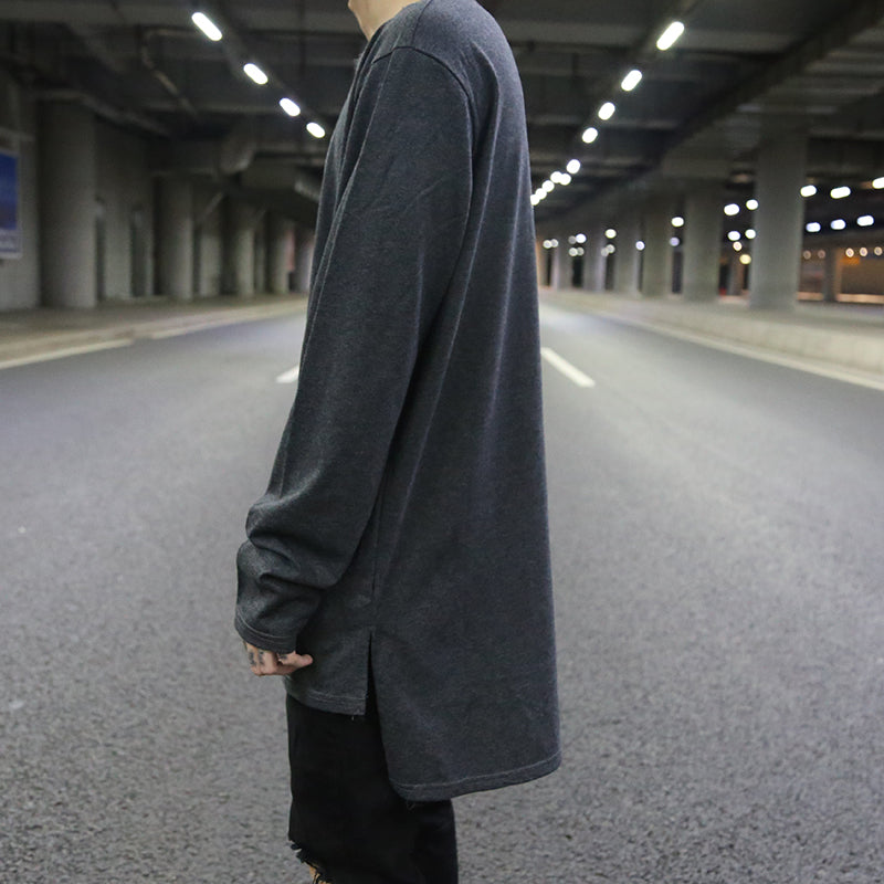 long solid color bottoming sweatshirt