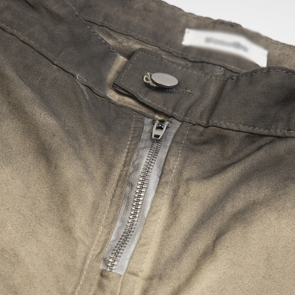 Gradient Tie-dye Dirty Tooling Straight-leg Trousers