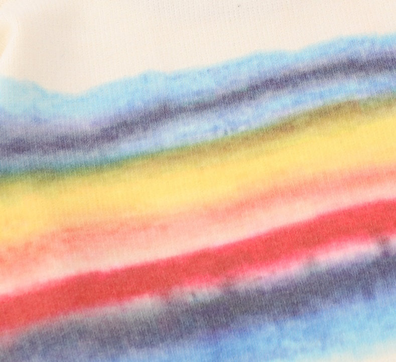 American Fashion Brand Contrast Color Striped Soft Rainbow Sweater For Men