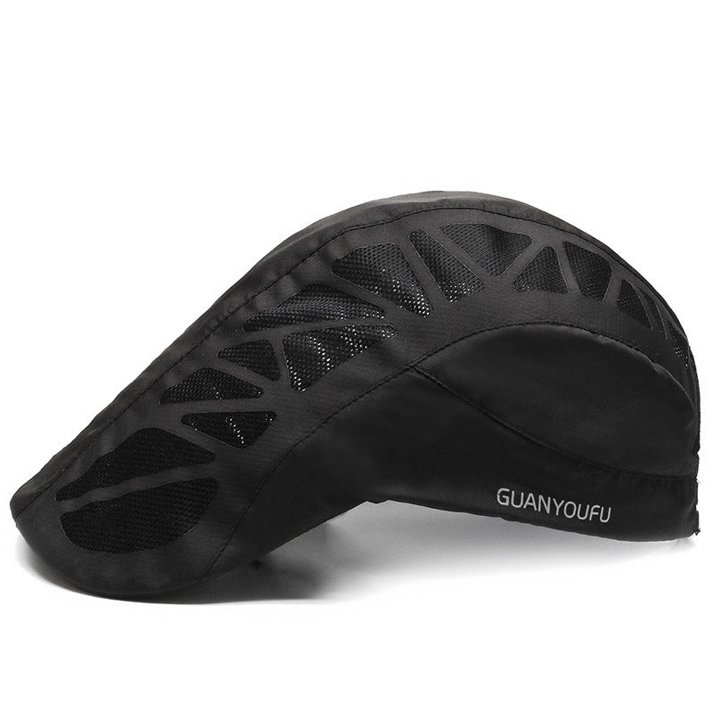 Men Mesh Beret Hat Summer Breathable Quick Dry