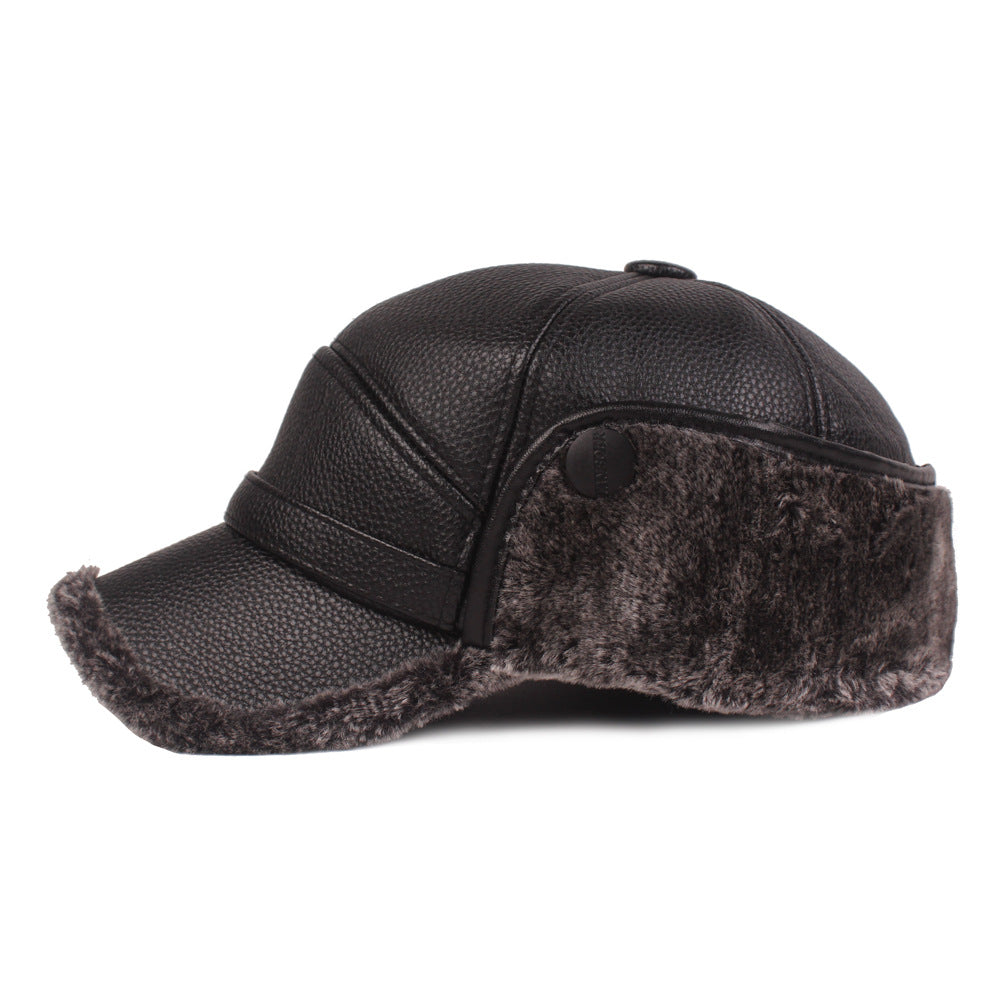 Leather men's cap