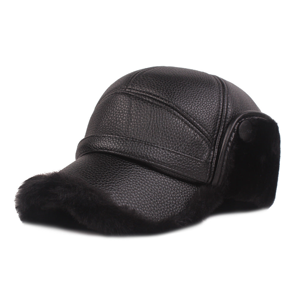 Leather men's cap