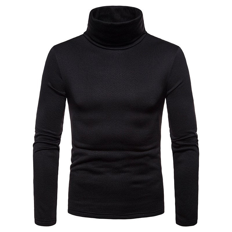 High-neck long-sleeved T-shirt