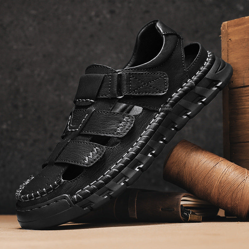 Men's Simple All-match Leather Non-slip Sandals