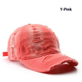 Retro Pure Color Washed Hole Light Board Baseball Cap